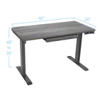 Bureau électrique assis-debout blanc / graphite / noyer / noir, une personne, 122 cm L