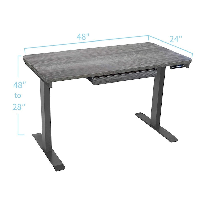 Bureau électrique assis-debout blanc / graphite / noyer / noir, une personne, 122 cm L