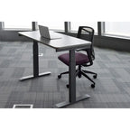 Bureau électrique assis-debout blanc / graphite / noyer / noir, une personne, 122 cm L