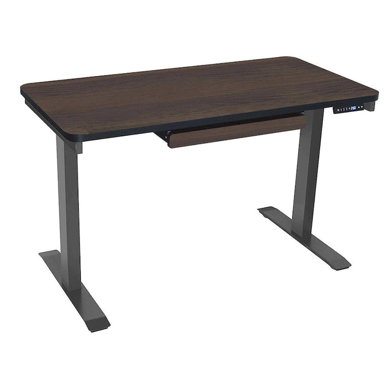 Bureau électrique assis-debout blanc / graphite / noyer / noir, une personne, 122 cm L