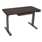 Bureau électrique assis-debout blanc / graphite / noyer / noir, une personne, 122 cm L