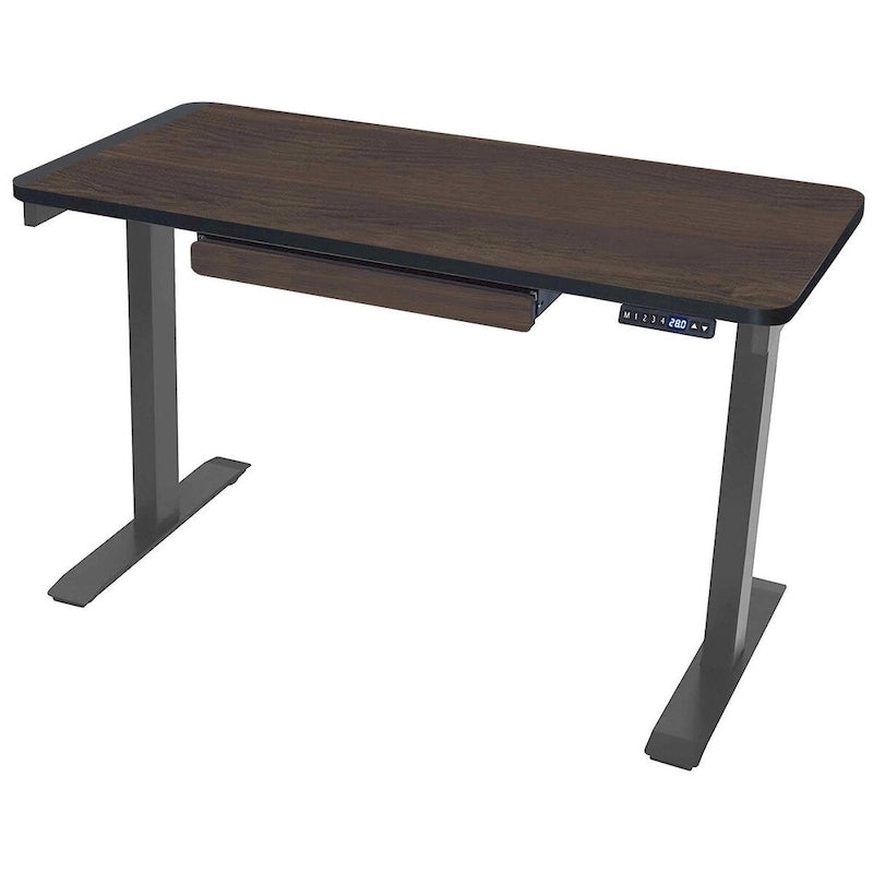 Bureau électrique assis-debout blanc / graphite / noyer / noir, une personne, 122 cm L