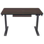 Bureau électrique assis-debout blanc / graphite / noyer / noir, une personne, 122 cm L