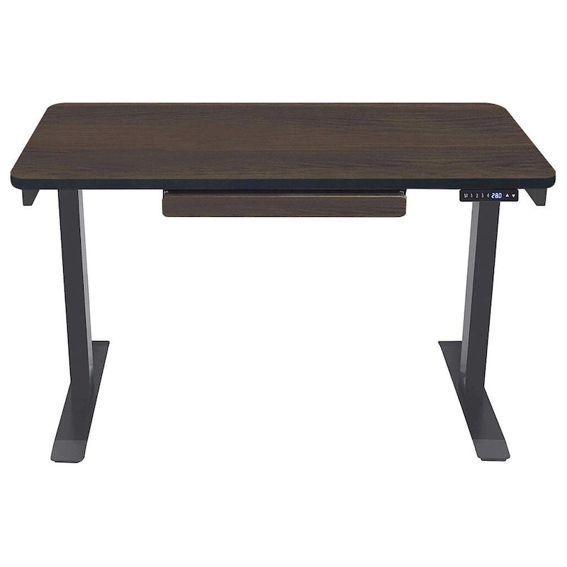 Bureau électrique assis-debout blanc / graphite / noyer / noir, une personne, 122 cm L