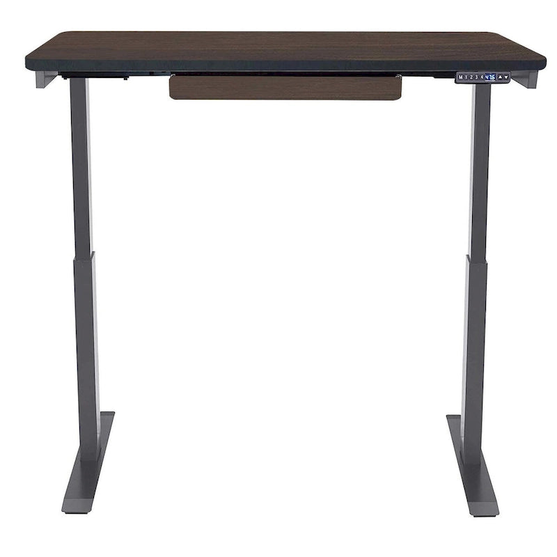 Bureau électrique assis-debout blanc / graphite / noyer / noir, une personne, 122 cm L