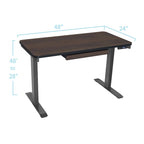 Bureau électrique assis-debout blanc / graphite / noyer / noir, une personne, 122 cm L