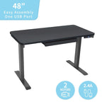 Bureau électrique assis-debout blanc / graphite / noyer / noir, une personne, 122 cm L