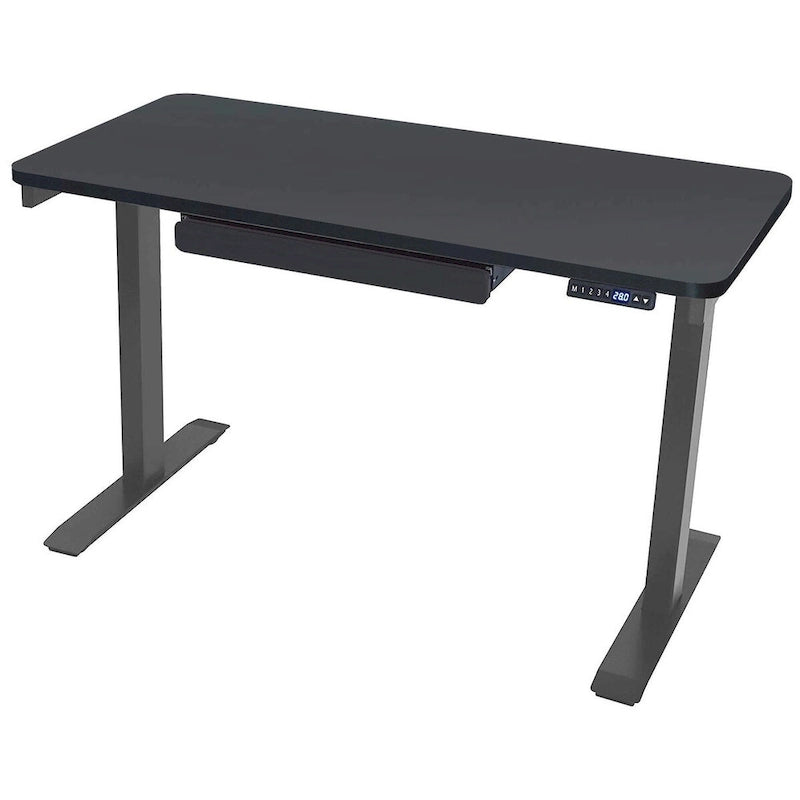 Bureau électrique assis-debout blanc / graphite / noyer / noir, une personne, 122 cm L