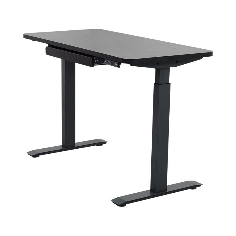 Bureau électrique assis-debout blanc / graphite / noyer / noir, une personne, 122 cm L
