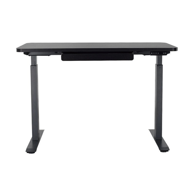 Bureau électrique assis-debout blanc / graphite / noyer / noir, une personne, 122 cm L