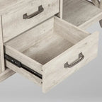 Table basse de ferme gris délavé avec 2 tiroirs
