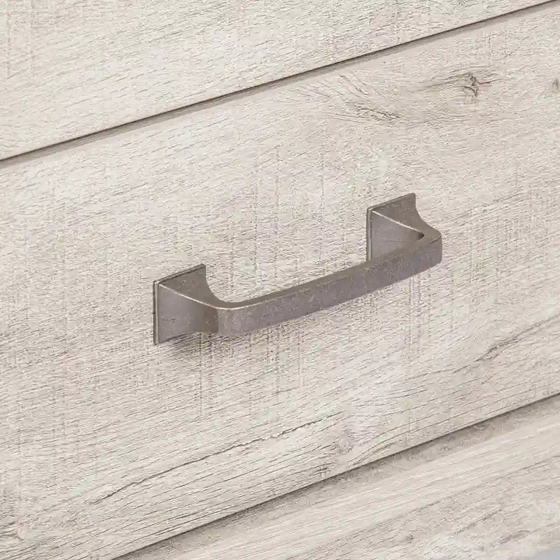 Table basse de ferme gris délavé avec 2 tiroirs