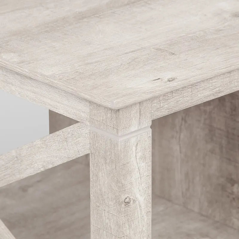 Table basse de ferme gris délavé avec 2 tiroirs