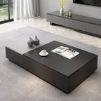 Table basse relevable noire et grise avec 3 tiroirs