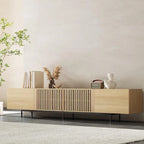 Meuble TV console Noyer naturel, 2 tailles, style Mid-Century