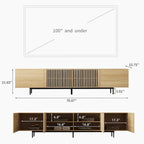 Meuble TV console Noyer naturel, 2 tailles, style Mid-Century