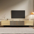 Meuble TV console Noyer naturel, 2 tailles, style Mid-Century