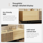 Meuble TV console Noyer naturel, 2 tailles, style Mid-Century