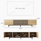 Meuble TV console Noyer naturel, 2 tailles, style Mid-Century