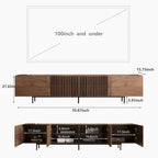 Meuble TV console Noyer naturel, 2 tailles, style Mid-Century