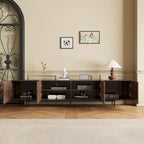 Meuble TV console Noyer naturel, 2 tailles, style Mid-Century