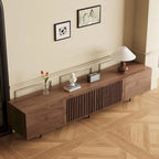 Meuble TV console Noyer naturel, 2 tailles, style Mid-Century