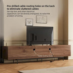 Meuble TV console Noyer naturel, 2 tailles, style Mid-Century