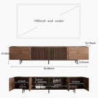 Meuble TV console Noyer naturel, 2 tailles, style Mid-Century