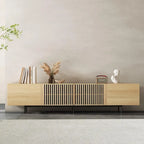 Meuble TV console Noyer naturel, 2 tailles, style Mid-Century