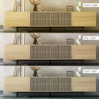 Meuble TV console Noyer naturel, 2 tailles, style Mid-Century