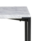 Table d'appoint en marbre gris, piètement en acier, simple