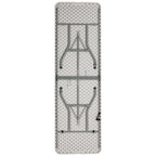 Table pliante en plastique blanc granit, deux pans, 10 places, 2,4 m