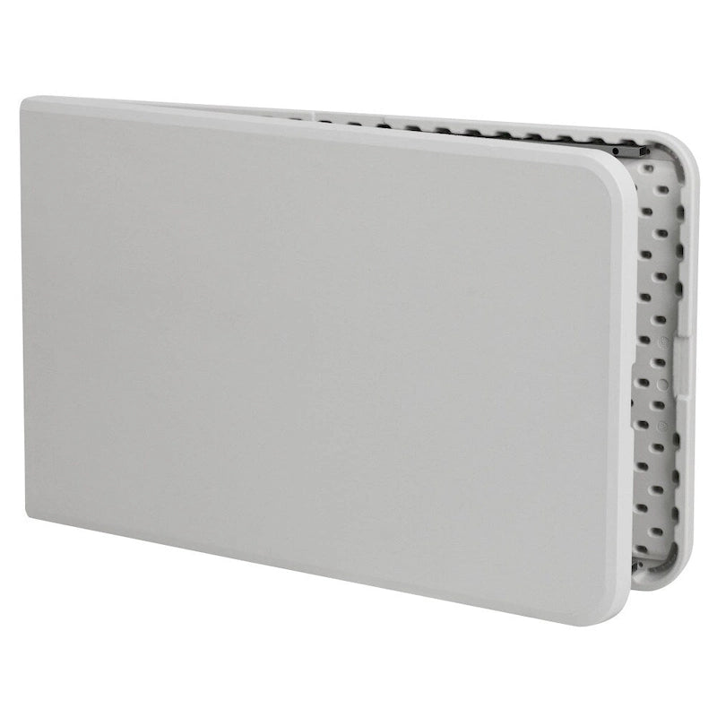Table pliante en plastique blanc granit, deux pans, 10 places, 2,4 m