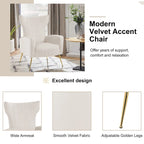 Fauteuil d'appoint dossier haut en velours, bleu paon / gris / blanc, une place