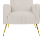 Fauteuil d'appoint dossier haut en velours, bleu paon / gris / blanc, une place