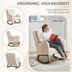 Fauteuil à bascule en tissu noir/gris/beige avec oreiller, planeur pour 1 personne