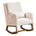 Fauteuil à bascule en tissu noir/gris/beige avec oreiller, planeur pour 1 personne