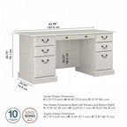 Bureau de direction Bush Furniture Saratoga avec tiroirs et rangements