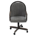 Chaise pivotante et inclinable à roulettes avec coussin pour salle à manger décontractée