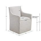 Chaise de salle à manger Charlotte avec roulettes