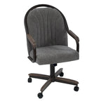 Chaise pivotante et inclinable à roulettes avec coussin pour salle à manger décontractée