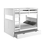 Lit superposé Camaflexi double sur double avec lit gigogne simple - Tête de lit à panneaux